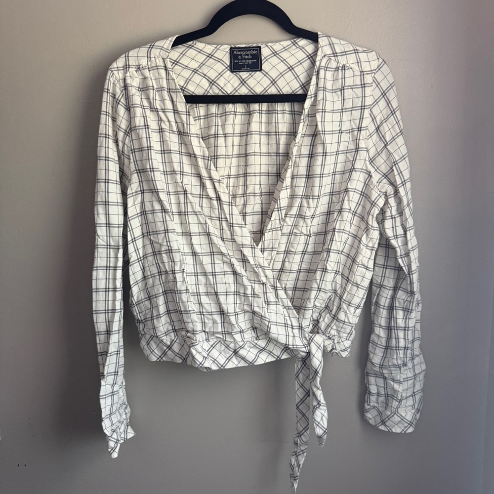 Abercrombie Plaid Wrap Top